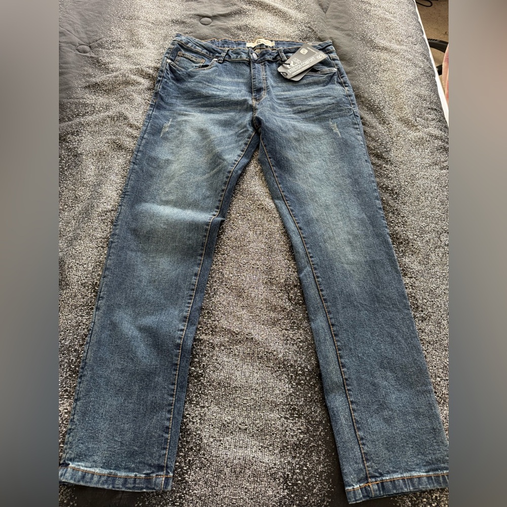 Refinery Republic Men’s Lightstone Denim Blue Jeans 36 X 32 Slim Leg Opening New